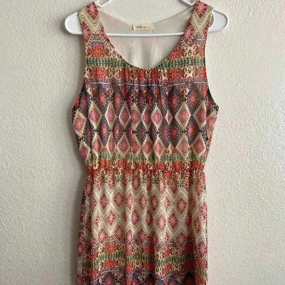 💥Millibon Multi-Print Multicolor Lightweight Dress L - Picture 3 of 9